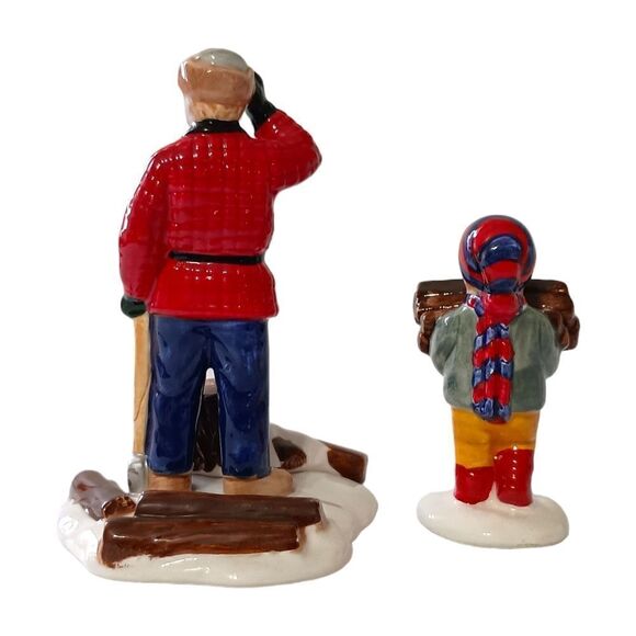 Department Dept 56 Woodsman Boy Snow Village Figures Porcelain Ceramic Winter - Picture 5 of 16